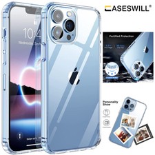 For iPhone Air 17 16E 16 15 14 13 12 11 Pro Max Slim Clear Shockproof Case Cover