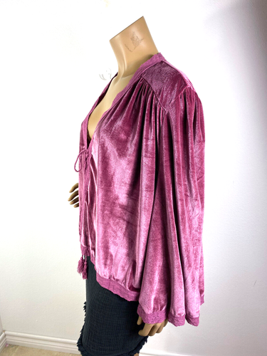 Main Strip Velvet Cardigan Size M Tassel Tie Kimono Sleeves NEW - Picture 10 of 13