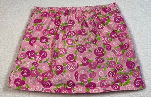Lilly Pulitzer Little Girl Pink & Green Vintage Swirly Snail Skort Skirt - Picture 8 of 10