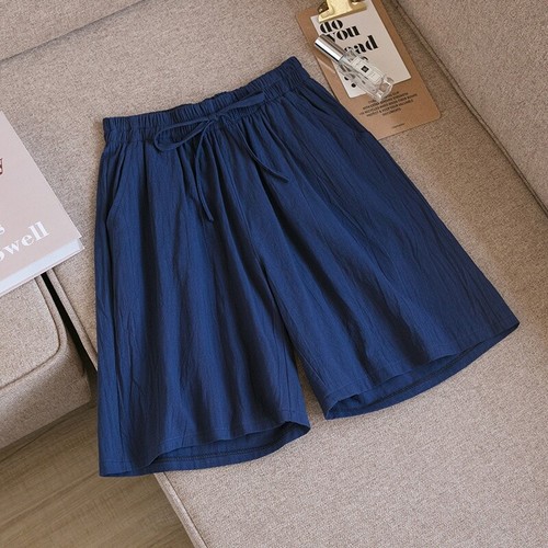 Damen Breit Beintaschen Shorts Hotpants Locker Baumwolle Leinen Koreanisch Weste - Bild 20 von 20