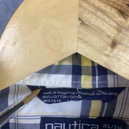 Vintage Nautica Shirt Mens XL White Smart Casual Long Sleeve Button Up Plaid - Picture 7 of 14