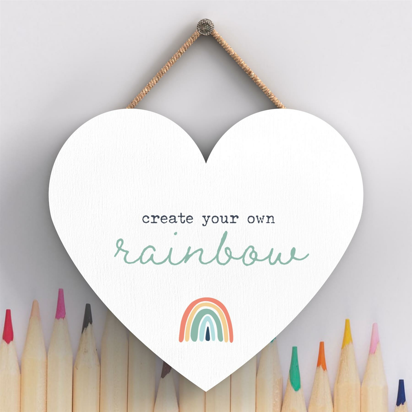 CREATE YOUR RAINBOW POSTIVITY THEMED COLOURFUL HANGING PLAQUE