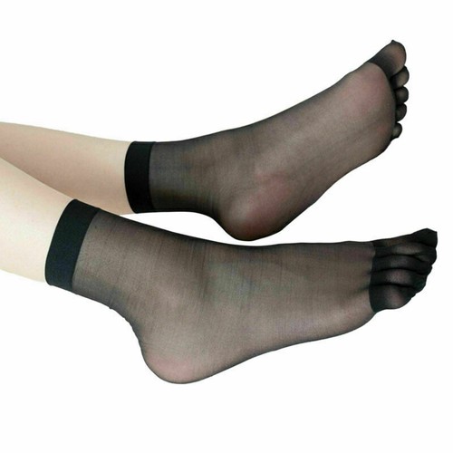 2 Paar Damen Socken Zehensocken Strümpfe Transparente Ultradünne Seidensocken - Bild 5 von 14