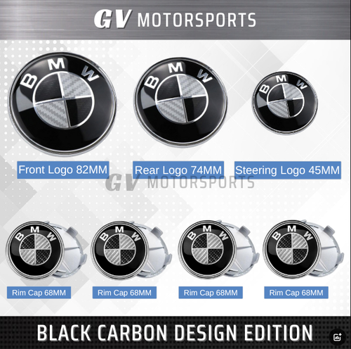 Cubierta de tapa de llanta emblema edición carbono para BMW X1 X3 X4 X5 X6 3 5 6 7 Series GT E90 - Imagen 2 de 16
