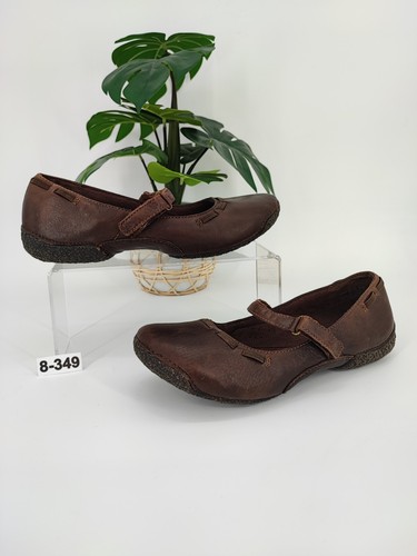 Clarks Damen Mary Jane flache Slipper braun Leder Freizeitschuhe Größe 8M US