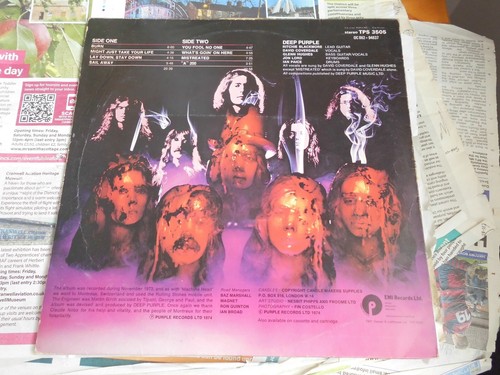 Deep Purple Burn 1974 UK seltene 1. Übergangsausgabe EMI/Gramm Co lila TPS3505 - Bild 5 von 7