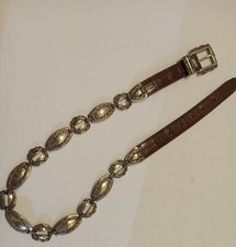 VTG Women's Brighton Stamped 1996 Concho Belt Brown M48809 Made in USA