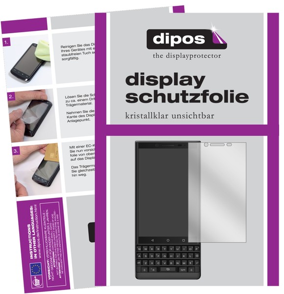 6X Schutzfolie FüR Blackberry Key 2 Klar Displayschutzfolie Folie Display Schutz-image