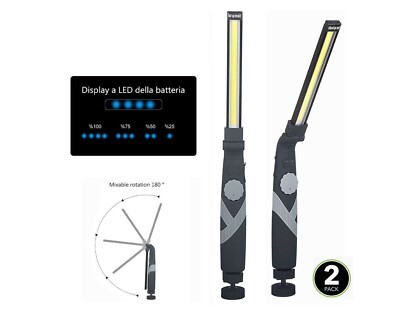 TORCIA LAMPADA LAVORO CALAMITA 500lm LED RICARICABILE OFFICINA AIRTEC - Foto 8