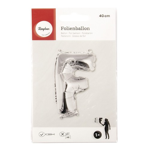 Pallone Lettera F, 40Cm, 1Pz, Argento - Foto 2 di 2