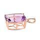 Rose De France Amethyst Pendant Rose Gold Overlay Sterling Silver 13.48 Ct. 483 - Picture 9 of 9