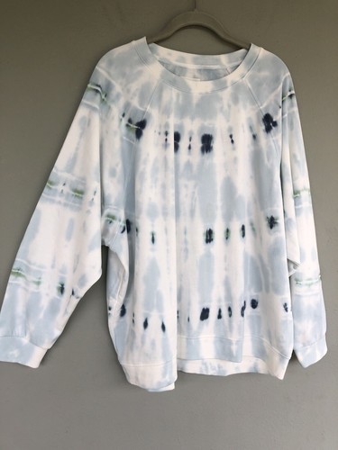 Felpa Lou & Grey donna L blu tie dye manica raglan oversize spiaggia costiera - Foto 4 di 10