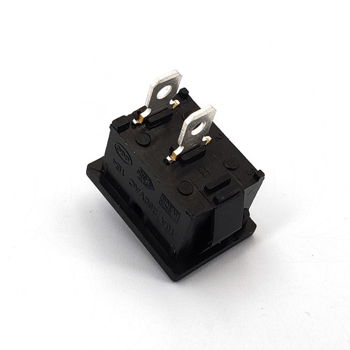 Mini interruptor basculante negro 2 posiciones ON-OFF SPST 2 pines panel 12A/125VAC - Imagen 4 de 6