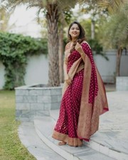 Party Sari Saree Wear Indian Silk Designer Blouse Ethnic New Bollywood Wedding