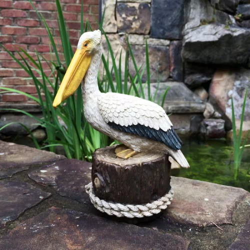 🌊 Coastal Pelican Statue – Hand-Painted Nautical Décor for Indoor & Outdoor 🏖️