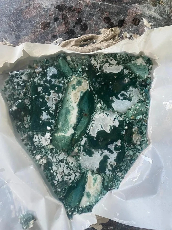 Moss Agate / moss agate corner table / side table / end table / modern table top - Image 3 of 4