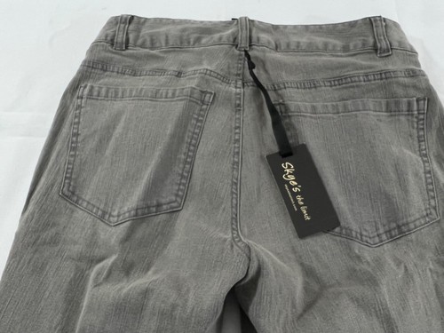 Skye's The Limit Jeans Skinny Chrome Studs 5-Pocket Grey Ramie/Blend  Sz 4 - Picture 9 of 11