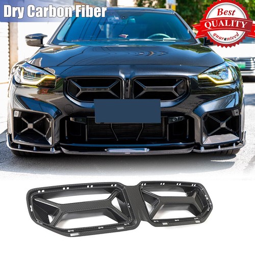 For BMW M2 G87 22-25 Dry Carbon Fiber Front Nose Kidney Grill Grille Replacement - Picture 1 of 12