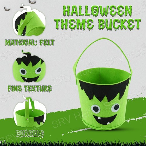 Halloween Character Shaped Treat Bucket Trick or Treat Bag Kids Gift Felt Basket - Picture 79 of 109