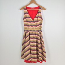 Missoni Target womens dress size 8 fit flare silk multicolour geometric 023249