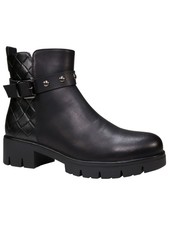 G.c. Shoes Womens Black Georgia Round Toe Block Heel Zip-up Booties 7.5