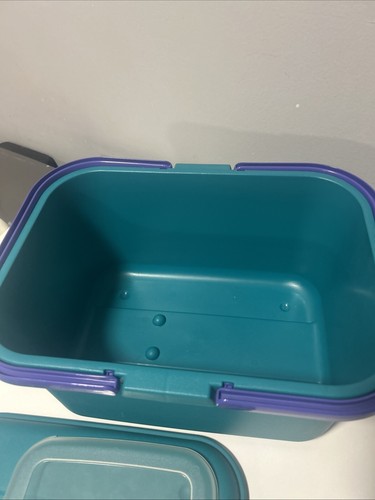 VTG Eagle Craft 16” Sewing Tote Box Storage Teal w/ Pink Tray Craft Bin - 第 6/10 張圖片