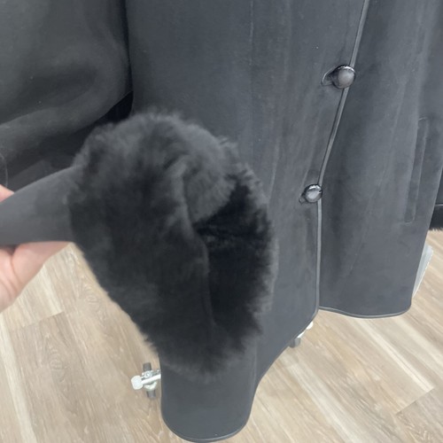 Chaqueta Bigardini Negra Cordero Merino Piel de Oveja Borde Napa Para Mujer’s M Nueva - Imagen 5 de 10