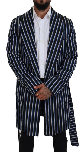 DOLCE & GABBANA Robe Black Blue Martini Printed Lining IT48/US38/M RRP 4430usd - Picture 5 of 13