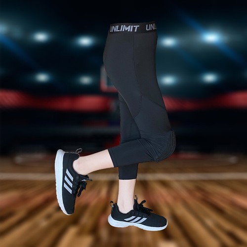 Jugend Basketballhose mit Knieschützern, 3/4 Capri Kompressionshose für 4-16 Jahre - Bild 3 von 10