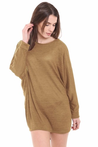 Lockere Passform Baggy Hi Lo langer Strickpullover Oberteil für Damen UK 10–24 - Bild 9 von 11