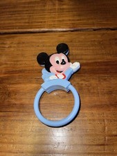    1990 Vintage Playskool Baby Mickey Mouse Blue Handle Baby Rattle