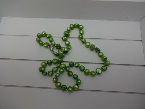 Modeschmuck: Collier Halskette grün Perlmutt - Bild 3 von 7