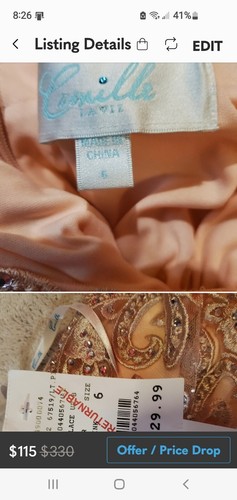 Beautiful Light Pink Lace/toole Prom / Party Dress - Picture 3 of 4