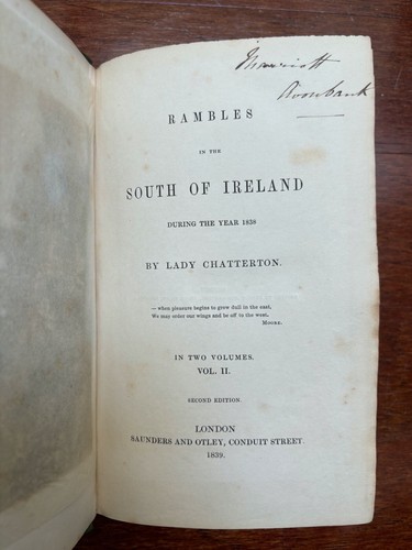 RAMBLES IN THE SOUTH OF IRELAND Vol. 2 by Lady Chatterton 1839 2nd Ed. ANTIQUE - Picture 8 of 13