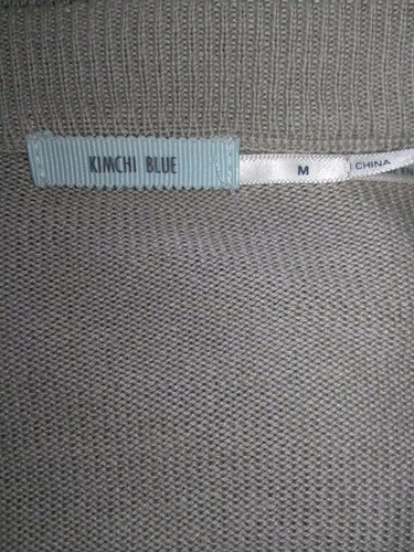 Acogedor cárdigan suéter con volantes azul kimchi para mujer talla M - Imagen 5 de 6
