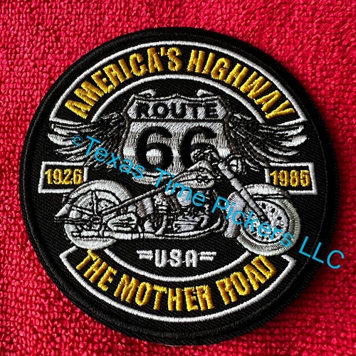 đ„Route 66 Harley Davidson Motorrad bestickt NĂ€hen BĂŒgelbild Biker MC 3+" Patch - Bild 6 von 7