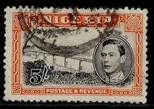 NIGERIA GVI SG59c, 5s black & orange, FINE USED. PERF 12