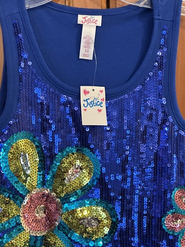 Justice Girls 10 Sequin Party Sleeveless Dress FLOWER POWER! Nwt! Reg. $55 - Picture 2 of 5