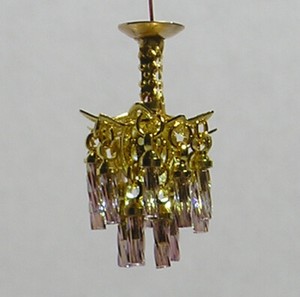 1:12 Dollhouse Miniature Furniture Room Accessories Golden Crystal Chandelier \