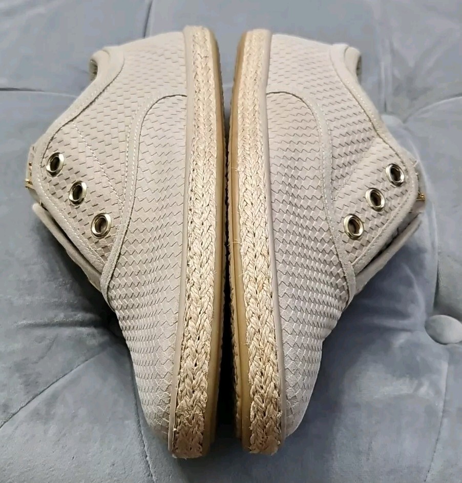 LOUIS VUITTON LV Beige Suede Logo Espadrille Athletic Womens