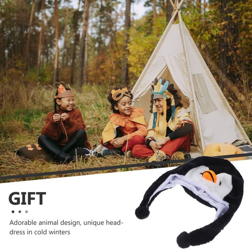 1PC penguin ski hat penguin winter hat kids adults plush hat Novelty - Picture 7 of 11