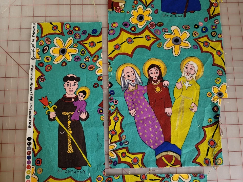Tela de acolchado de algodón rara Los Sanctos 2009 Westminster Freespirit piezas de chatarra Foto 3 de 4
