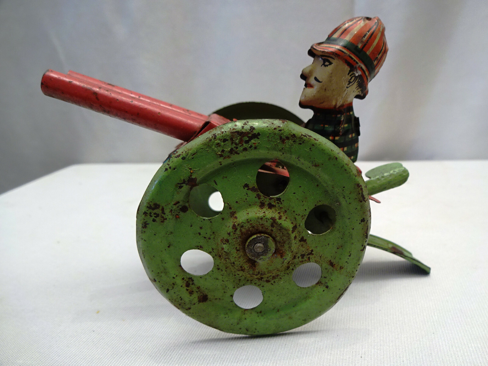 Vintage Gun Cannon Mechanical Litho Vintage Small Lever Operated Tin Plate Rare Vintage Gun Cannon Mechanical Litho Vintage Small Lever Operated Tin Plate Rare