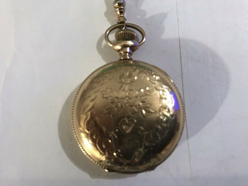 1901 Waltham Very Fresh Fancy Floral Etched 0s Double Hunter Poc 14k Hold Fill - Picture 7 of 15