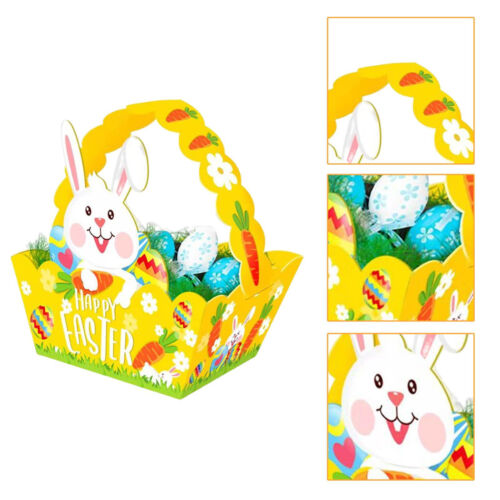 Bunny Basket 12pcs Cute Bunny Rabbit Easter Gift Baskets with Handle Portable - Picture 4 of 9