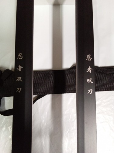 2 Piece Combinable 27"Inch Short Swords Set With Sheath (BLACK STAINLESS STEEL) - Picture 8 of 11