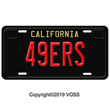 California 49ers Football flat License Plate San Francisco Custom CA Tag RED