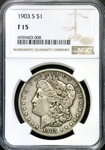 1903-S Morgan Silver One $1 Dollar - NGC F 15 - San Francisco CC643