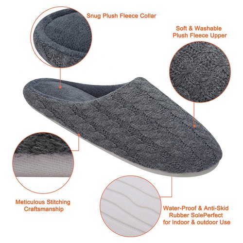 Men Winter Non-slip Warm Slippers Soft Slippers House Shoes edroom House Shoes - Picture 20 of 51