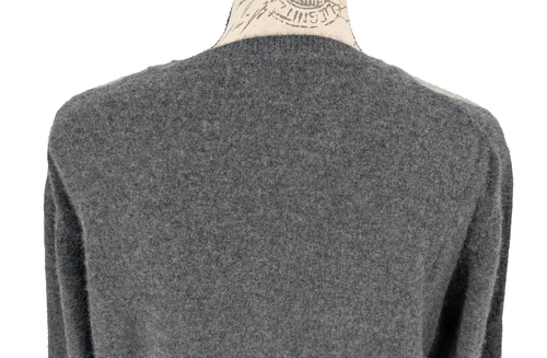 100% Cashmere Sweater Apt. 9 Charcoal Gray Green Argyle Large Nice - Picture 8 of 10